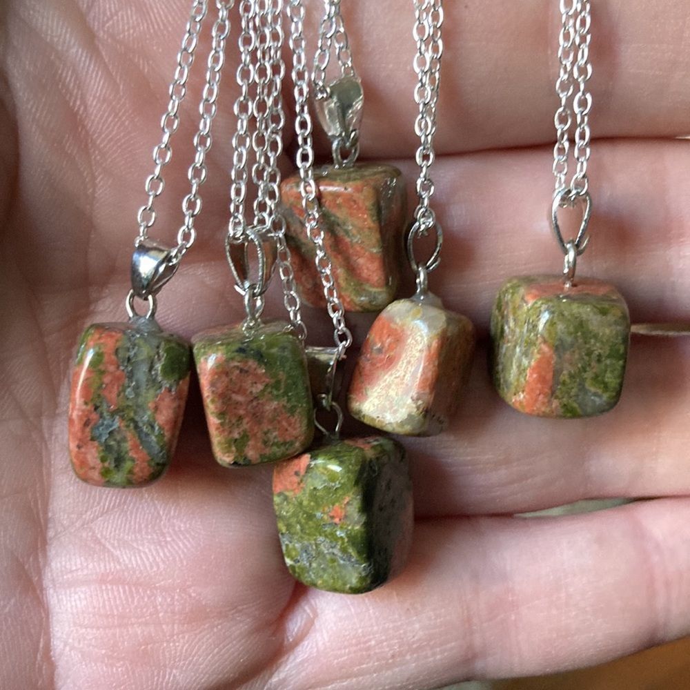 Genuine Unakite Stone Pendant and Necklace J4 - Picture 8 of 8